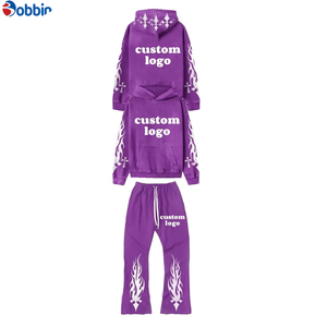Nuevo Estilo Chándal para Hombre, Pantalones Deportivos Acampanados Personalizados con Parches y Cintura Elástica, Pantalones Deportivos Apilados para Hombre, Cómodos - Product Image 1