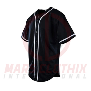 เสื้อเบสบอลคุณภาพพรีเมียมขายส่ง เสื้อผ้ากีฬาทีมระบายอากาศได้ดี สีพื้น ปิดด้วยกระดุม - Product Image 5