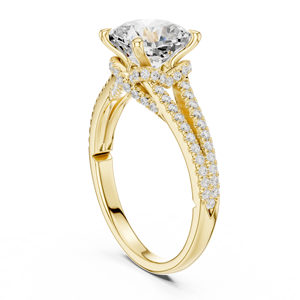 Anillo de Compromiso de Lujo con Doble Aro de Oro Amarillo de 14K, Diamante Cultivado en Laboratorio con Corte Cojín de 2.5 CT, Certificado IGI, para Aniversario o Boda - Product Image 3
