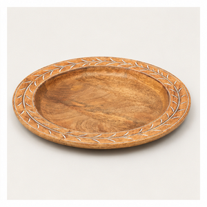 Plato de Madera de Acacia Hecho a Mano de Lujo al por Mayor, Plato Redondo Rústico de Madera para Bodas y Mesas de Restaurante - Product Image 5