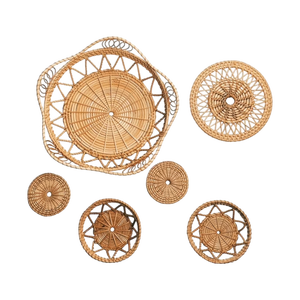 Panier mural en rotin fait main, style moderne vintage, décoration intérieure, tressage de plantes à motifs vietnamiens, lavable, personnalisable, à suspendre au mur - Product Image 6