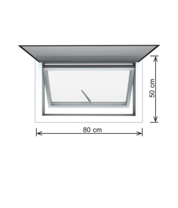 Ventana de Toldo Hoffen Pro UPVC Insonorizada e Impermeable de Tailandia, 80x50, Marco Blanco, Mosquitera, Vidrio, Estilo Moderno, para Exteriores, de Larga Duración - Product Image 1