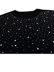 Sudadera con capucha de moda al por mayor para mujer, con pedrería, 100% algodón, oversize, estampada, personalizada, de peso pesado, unisex - Product Image 4