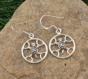Boucles d'oreilles pendantes tortue en argent sterling 925, thème océan, vie marine, bijoux de luxe pour femmes et filles, vente en gros pour fêtes - Product Image 2