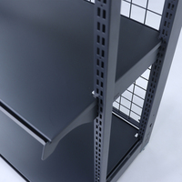 Étagère sans dossier en grille métallique robuste, type L, réglable en deux niveaux, revêtement époxy, 48W 17D TL, directement de l'usine Cubes