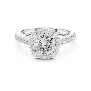 1.5ct <b>Emerald</b> Cut Lab Grown Diamond Halo Engagement <b>Ring</b> 14K 18K Solid Gold 0.45 CTW Pave <b>Band</b> Bridal <b>Ring</b> for Women - Product Image 5