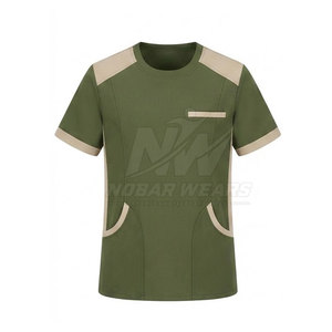 Tops de travail à manches courtes pour équipe médicale, col rond, uniforme conçu pour les professionnels de la santé, des cliniques et des hôpitaux - Product Image 2