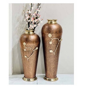 Jarrón de aluminio con textura martillada de alta calidad, florero de mesa moderno, florero de Metal decorativo para el hogar, oficina, decoración para sala de estar - Product Image 3