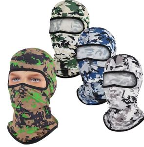 Pasamontañas con Diseño de Camuflaje Digital Azul Personalizable, Cubre Rostro Ajustable Unisex para Uso en Exteriores, Transpirable e Impermeable, Máscara de Poliéster - Product Image 1