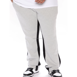 Pantalon de survêtement pour homme 100% coton 400 GSM brodé personnalisé Vintage fond ample empilé panneau latéral Joggers mi-dimensionnés plats - Product Image 6