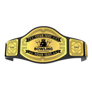 <b>Bowling</b> Championship Belt Personalized with Your Text Premium Sports Title Belt High-Quality Design - Product Image 1