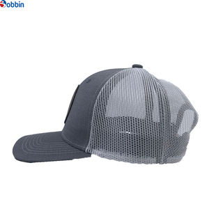 Casquette de baseball grise à plusieurs panneaux avec logo personnalisé, confortable et respirante, avec broderie de haute qualité - Product Image 5