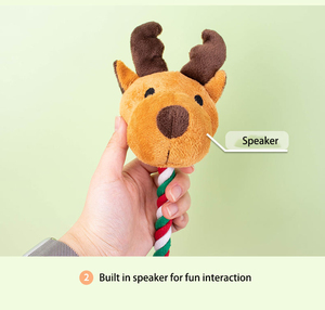 Jouets à mâcher pour animaux de compagnie en corde de coton, très demandés pour Noël, durables, interactifs, pour l'agitation des chiens actifs - Product Image 5