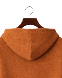 เสื้อฮู้ดไหมพรมสีสนิมสำหรับผู้ชายแบบสั่งทำพิเศษ กระดุมสามเม็ด ผ้าคอตตอนผสมเนื้อนุ่ม อุ่นสบายสำหรับฤดูหนาว สไตล์ลำลองแนวสตรีทแวร์ รับทำโลโก้ตามสั่ง OEM - Product Image 6