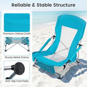 2 Sedie da Spiaggia Pieghevoli Portatili, Leggere (2,5 kg), in Tessuto Oxford, con Borsa per il Trasporto, Portabicchieri e Rete, Ideali per Palestra e Campeggio - Product Image 4