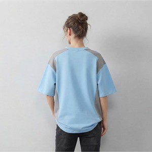 T-shirt pour femme de style hip-hop de haute qualité, coupe ample avec empiècements contrastés, léger, confortable, respirant, idéal pour l'été - Product Image 3