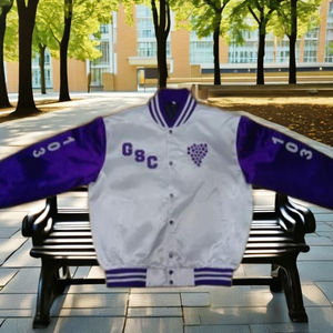 เสื้อแจ็กเก็ตเบสบอลทำจากผ้าซาติน,เสื้อคลุมทำจากผ้าซาตินสั่งทำได้ - Product Image 1