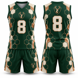 Conjunto de Uniforme de Baloncesto Recreativo: Camiseta y Pantalones Cortos con Paneles Laterales, Costuras Duraderas, Corte Cómodo, Patrón Textil para Juegos Escolares - Product Image 2