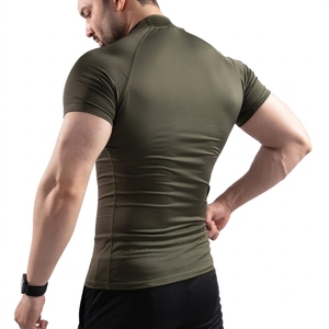 OEM ODM <b>Men's</b> Mock Neck Sports <b>Compression</b> Tee Quick Dry Fitness Training Activewear T <b>Shirt</b> - Product Image 2