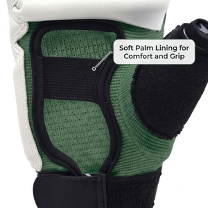 Gants de combat de Taekwondo, protège-mains d'arts martiaux, sans doigts, rembourrés, protection des articulations, unisexe, jeunes et adultes, en PU pour le dojo - Product Image 6