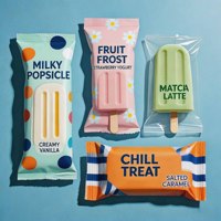 Sachets d'emballage personnalisés pour crème glacée, qualité alimentaire, scellage arrière, thermoscellables, pour bâtonnets glacés, OEM