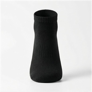 Black Ankle <b>Socks</b> Solid Knitted Breathable for Adults Daily Casual Wear - Product Image 1