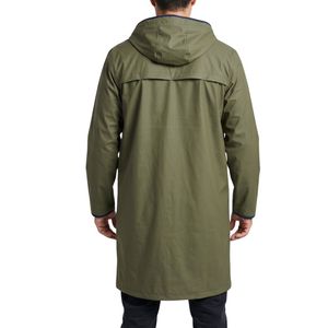 Tactical Olive Green Long Windbreaker Waterproof Zipper Hooded High-Density Fabric Elite Utility Rain Coats - Product Image 2