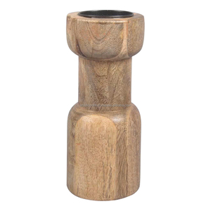 Wholesale Luxury Custom Handmade Mango Wood Candlestick <b>Pillar</b> for Home Christmas Decorations - Product Image 4