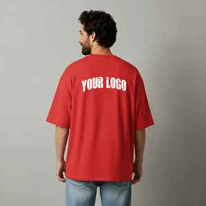 2026 Top Quality Oversized Men's <b>Hip</b> Hop T-Shirts Drop Shoulder O-Neck Short Sleeve Baggy 100% Cotton Plus Size T-shirt - Product Image 3