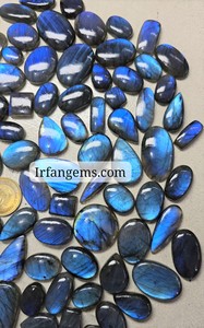 Cabujones de Labradorita Azul Fuego, Corte Ovalado y Pera, Gemas Sueltas, Cristales Naturales Hechos a Mano con Cambio de Color para Joyería - Product Image 4