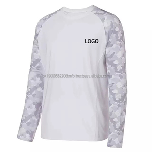 À manches longues Protection solaire léger en plein air randonnée pêche t-shirt personnalisé 100 blanc Polyester UPF50 pêche à capuche - Product Image 4