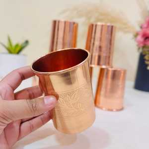 Nueva llegada: Copa de cobre con diseño de hojas en relieve para bar, copas de cobre retro para beber agua, estilo bohemio. - Product Image 5