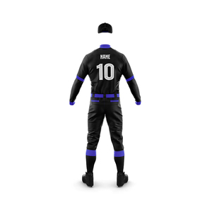 ชุดยูนิฟอร์มเบสบอลสีดำแบบยูนิเซ็กซ์ เสื้อแขนสั้นติดกระดุม กางเกงขายาว ระบายเหงื่อได้ดี ผลิตด้วยเทคนิคการพิมพ์แบบซับลิเมชั่น ผ้าโพลีเอสเตอร์ 100% - Product Image 3