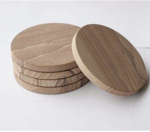 Unique <b>Rustic</b> Olive Wood Coasters for Tabletop Protection on Office <b>Desk</b> or Coffee Table Mat & Pads - Product Image 5