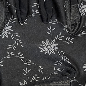 Gants d'équitation en cuir noir avec tissu floral pour femmes, gants d'équitation à doigts entiers, nouveau style élégant, gants d'équitation d'hiver - Product Image 6