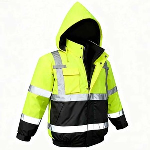 Vêtements de travail haute visibilité personnalisés de classe 3 ANSI, veste bomber réfléchissante de sécurité imperméable pour l'hiver - Product Image 2