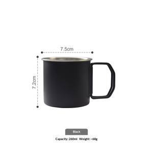 Tasse de camping décontractée en acier inoxydable 04, tasse industrielle d'extérieur Feng Shui, tasse à café et à bière avec poignée pliable - Product Image 2