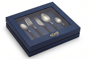 Ensemble de couverts à tête argentée et manche noir, en acier inoxydable moderne, élégant, pour la cuisine, la maison et les restaurants. - Product Image 4