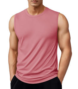 Camiseta sin mangas de verano de alta calidad, 100% algodón, personalizable y a la moda, de color sólido, de secado rápido, para hombre, para gimnasio y fitness. - Product Image 4