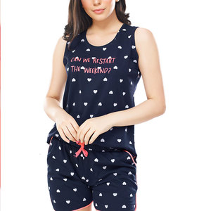 Conjunto de Pantalones Cortos sin Mangas para Mujer, Suave y Transpirable, Estilo Casual y Chic para el Hogar - Product Image 1