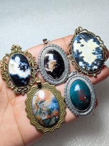 Pendentif Cabochon en Mélange de Pierres Précieuses Naturelles, Plaqué Argent 925, Bijoux Faits Main, Fournisseur en Gros de Pendentifs en Pierre - Product Image 4