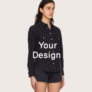 Camisa vaquera larga de algodón para mujer de la mejor calidad Botón informal de nuevo diseño Precio barato al por mayor Calidad DE EXPORTACIÓN DE Bangladesh Caliente - Product Image 2