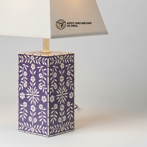 Lanterne de table artisanale en os incrusté avec motif floral, lampe de chevet de luxe en mosaïque, art indien traditionnel, décoration de bureau - Product Image 2