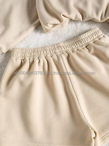 Women's Casual Streetwear 2-Piece Graphic Sweatshirt and Shorts Set Long Sleeve Sports Wear with Lace and Hole Decorations - Product Image 4