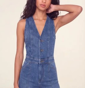 Combinaison en jean brodée pour femme – Tenue décontractée élégante – Fournisseur en gros de combinaisons et salopettes - Product Image 3