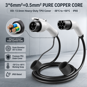 Câble de charge EV portable IEC 62196 SAE J1772, 32A 7kW 5m IP65 Type 2 vers Type 1 TPU, vente en gros - Product Image 2