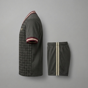 Ensemble de maillot de football pour homme Geometric_Heritage_82_Terrace_Kit, col en V, manches courtes, tissu respirant, vêtements de sport pour toutes les saisons - Product Image 2