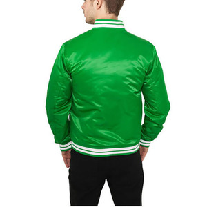 Veste de sport en satin vert pour homme, coupe classique, couleur unie, fermeture à boutons, vêtement décontracté pour l'automne - Product Image 6