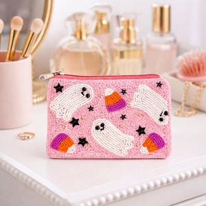 Monedero Artesanal Étnico TIMELESS CRAFT con Bordado de Cuentas, Cartera Pequeña con Cierre de Cremallera, Portamonedas Tribal con Cuentas - Product Image 3