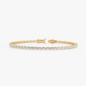 Bracelet tennis en or jaune 9 carats avec diamant de laboratoire taille ronde 4,09 carats pour femme, bijoux de luxe, vente en gros - Product Image 1